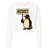 Resist Penguin Cropped Pullover Crew