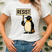 Resist Penguin Womens T-Shirt