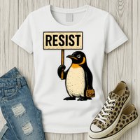 Resist Penguin Womens T-Shirt
