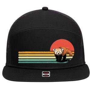 Red Panda Retro Red Panda Zoo Animal Red Panda Lover 7 Panel Mesh Trucker Snapback Hat