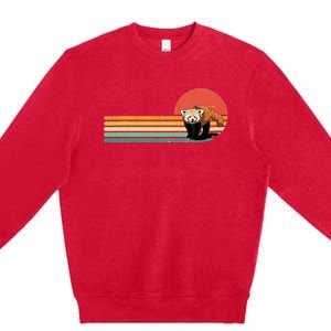 Red Panda Retro Red Panda Zoo Animal Red Panda Lover Premium Crewneck Sweatshirt