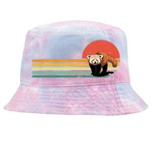 Red Panda Retro Red Panda Zoo Animal Red Panda Lover Tie-Dyed Bucket Hat