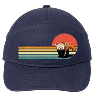 Red Panda Retro Red Panda Zoo Animal Red Panda Lover 7-Panel Snapback Hat