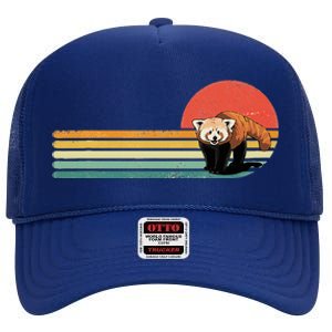 Red Panda Retro Red Panda Zoo Animal Red Panda Lover High Crown Mesh Back Trucker Hat