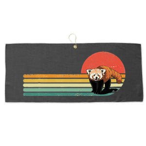 Red Panda Retro Red Panda Zoo Animal Red Panda Lover Large Microfiber Waffle Golf Towel