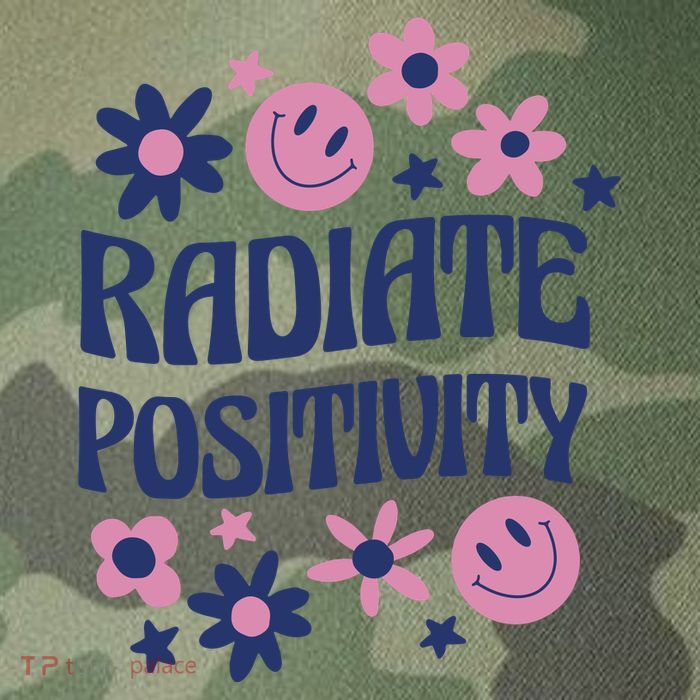 Radiate Positivity Retro Smiley Floral Quote Legacy Tie Dye Trucker Hat