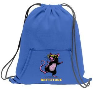 Rattitude Pi.N.K. Rat Sunglasses Dancing Sweatshirt Cinch Pack Bag