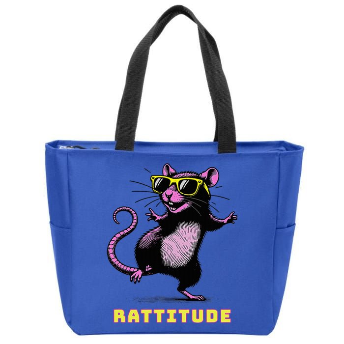 Rattitude Pi.N.K. Rat Sunglasses Dancing Zip Tote Bag