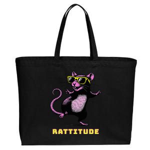 Rattitude Pi.N.K. Rat Sunglasses Dancing Cotton Canvas Jumbo Tote