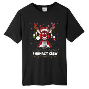 Red Plaid Reindeer Pharmacy Crew Christmas Great Gift Tall Fusion ChromaSoft Performance T-Shirt