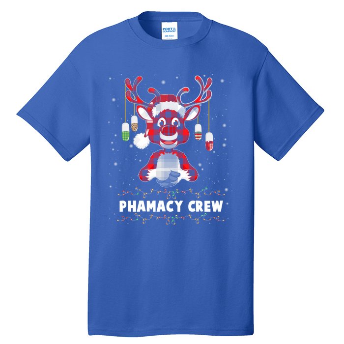 Red Plaid Reindeer Pharmacy Crew Christmas Great Gift Tall T-Shirt