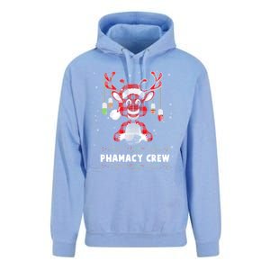 Red Plaid Reindeer Pharmacy Crew Christmas Great Gift Unisex Surf Hoodie