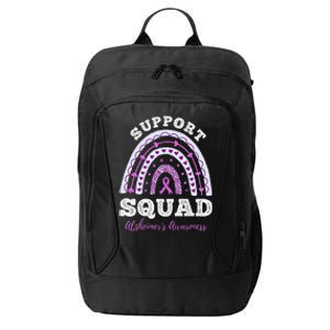 Rainbow Purple Ribbon Support Squad AlzheimerS City Backpack