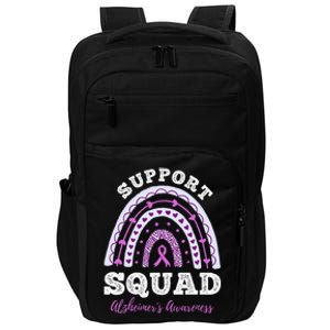 Rainbow Purple Ribbon Support Squad AlzheimerS Impact Tech Backpack