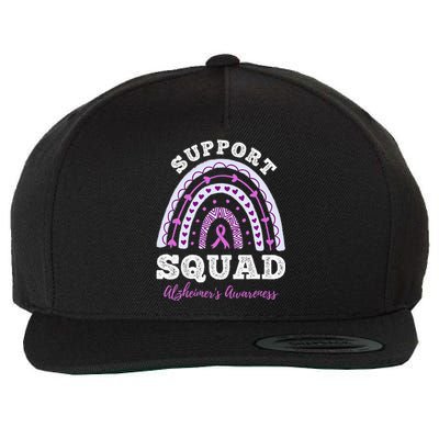 Rainbow Purple Ribbon Support Squad AlzheimerS Wool Snapback Cap