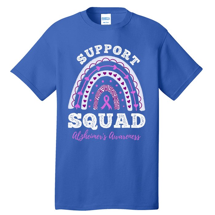 Rainbow Purple Ribbon Support Squad AlzheimerS Tall T-Shirt