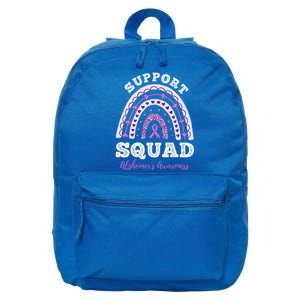 Rainbow Purple Ribbon Support Squad AlzheimerS 16 in Basic Backpack