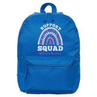 Rainbow Purple Ribbon Support Squad AlzheimerS 16 in Basic Backpack