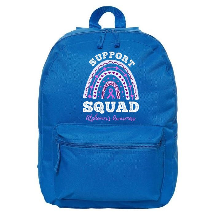 Rainbow Purple Ribbon Support Squad AlzheimerS 16 in Basic Backpack