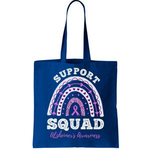 Rainbow Purple Ribbon Support Squad AlzheimerS Tote Bag