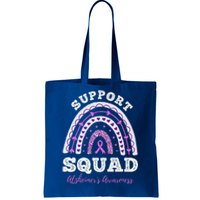 Rainbow Purple Ribbon Support Squad AlzheimerS Tote Bag