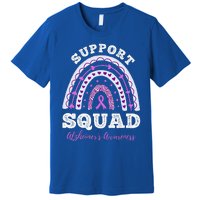 Rainbow Purple Ribbon Support Squad AlzheimerS Premium T-Shirt