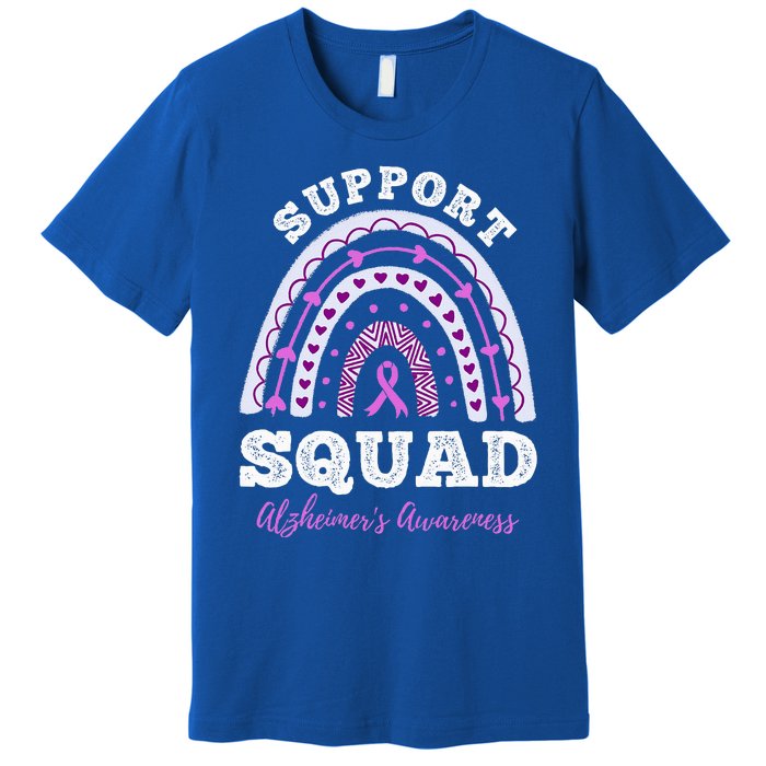 Rainbow Purple Ribbon Support Squad AlzheimerS Premium T-Shirt