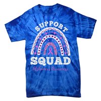 Rainbow Purple Ribbon Support Squad AlzheimerS Tie-Dye T-Shirt