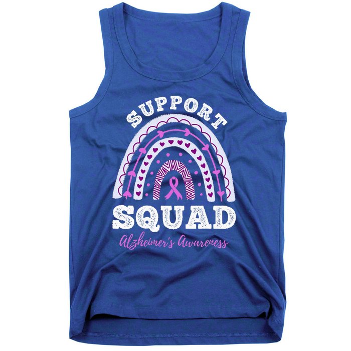 Rainbow Purple Ribbon Support Squad AlzheimerS Tank Top