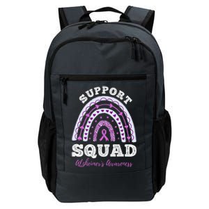 Rainbow Purple Ribbon Support Squad AlzheimerS Daily Commute Backpack