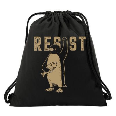 Resist Penguin Drawstring Bag