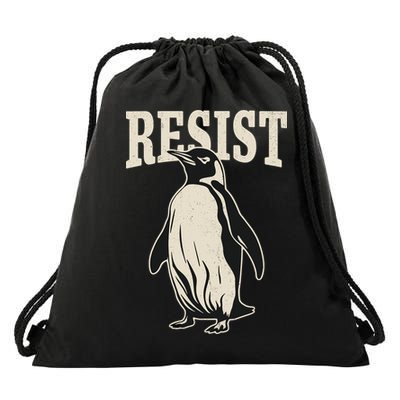 Resist Penguin Drawstring Bag