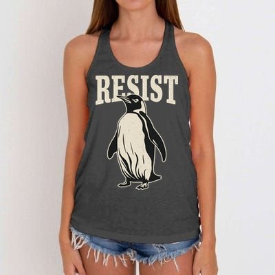 Resist Penguin Women's Knotted Racerback Tank