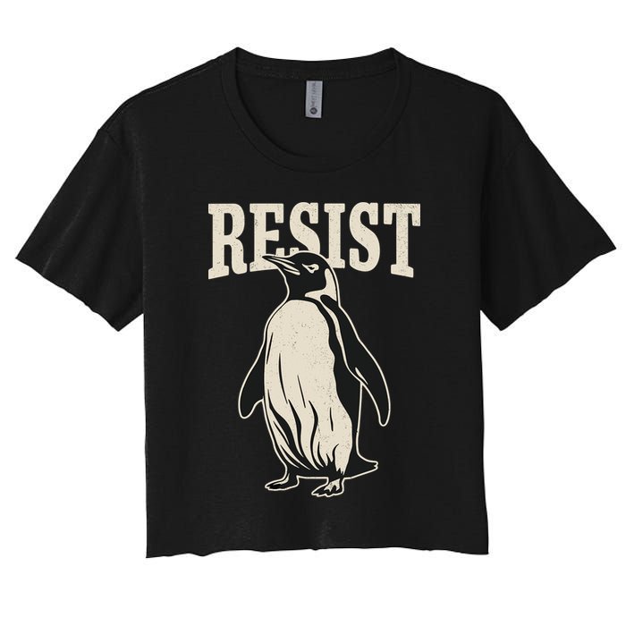Resist Penguin Women's Crop Top Tee