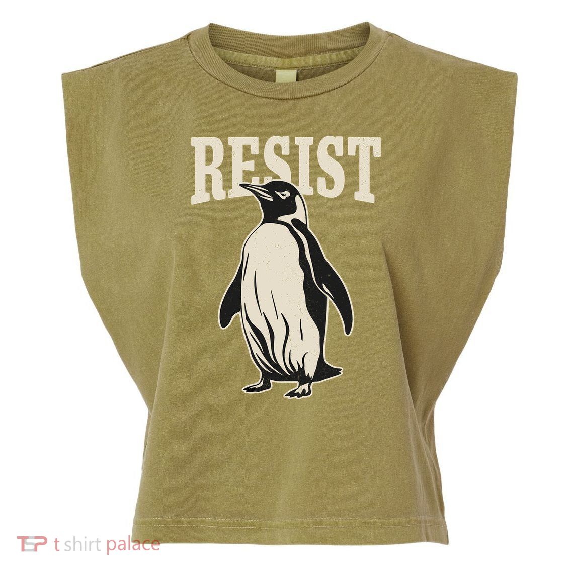 Resist Penguin Garment-Dyed Women's Muscle Tee