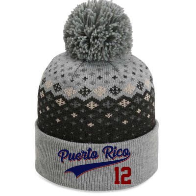 Retro Puerto Rico 12 Beisbol Jersey Boricua Baseball The Baniff Cuffed Pom Beanie