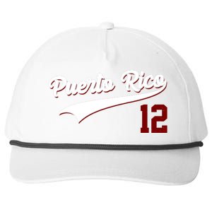 Retro Puerto Rico 12 Beisbol Jersey Boricua Baseball Snapback Five-Panel Rope Hat