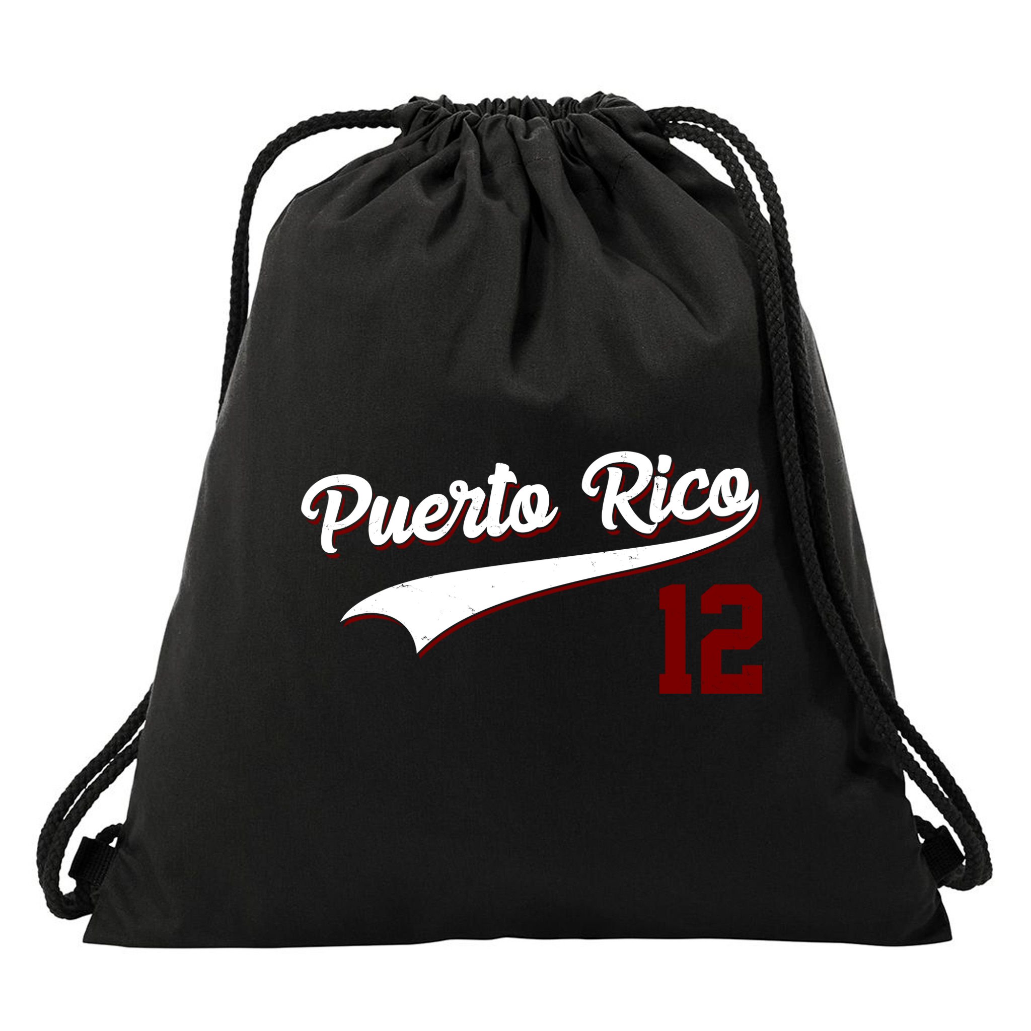 Retro Puerto Rico 12 Beisbol Jersey Boricua Baseball Drawstring Bag