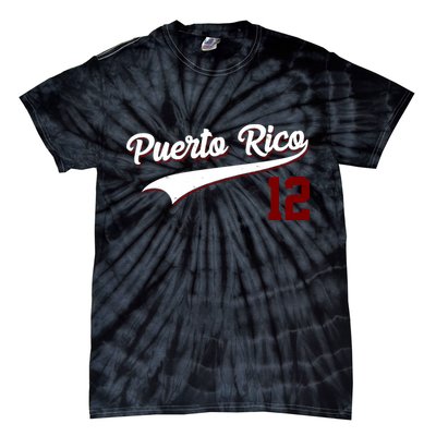 Retro Puerto Rico 12 Beisbol Jersey Boricua Baseball Tie-Dye T-Shirt