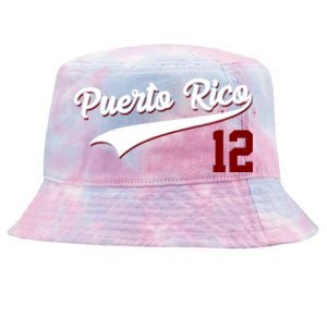 Retro Puerto Rico 12 Beisbol Jersey Boricua Baseball Tie-Dyed Bucket Hat