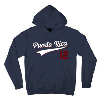 Retro Puerto Rico 12 Beisbol Jersey Boricua Baseball Tall Hoodie