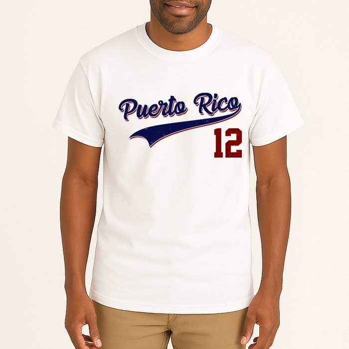 Retro Puerto Rico 12 Beisbol Jersey Boricua Baseball Tall T-Shirt