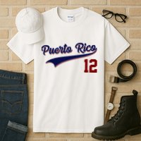 Retro Puerto Rico 12 Beisbol Jersey Boricua Baseball Tall T-Shirt