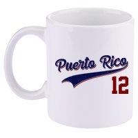Retro Puerto Rico 12 Beisbol Jersey Boricua Baseball 11oz C Handle Ceramic Mug