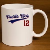 Retro Puerto Rico 12 Beisbol Jersey Boricua Baseball 11oz C Handle Ceramic Mug
