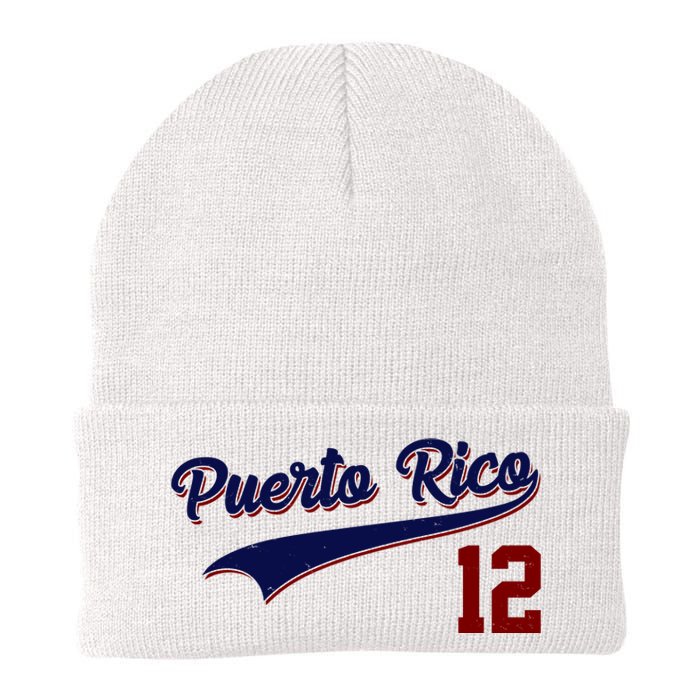 Retro Puerto Rico 12 Beisbol Jersey Boricua Baseball Knit Cap Winter Beanie