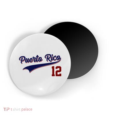 Retro Puerto Rico 12 Beisbol Jersey Boricua Baseball Magnet