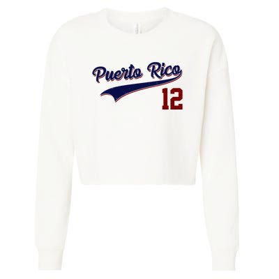 Retro Puerto Rico 12 Beisbol Jersey Boricua Baseball Cropped Pullover Crew