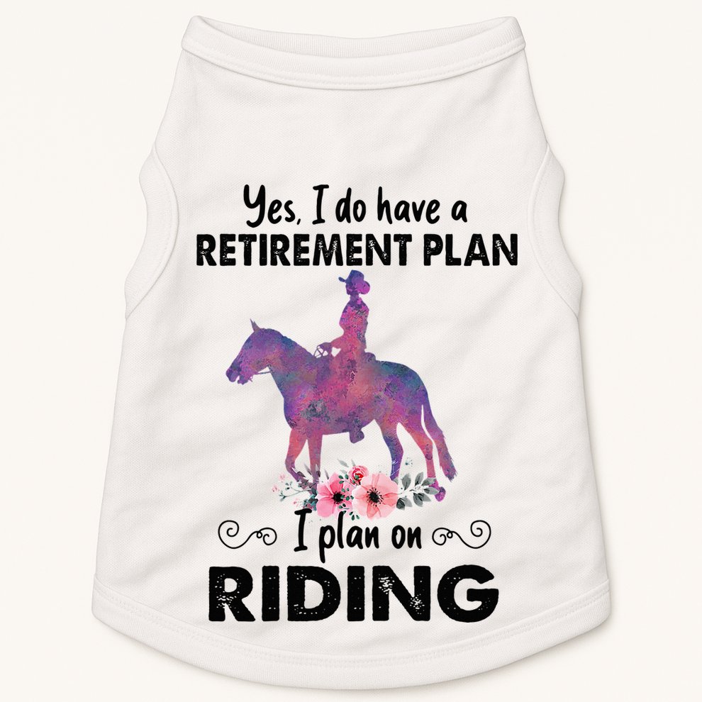 Retirement Plan Riding Horses Horse Lover Funny Horseback Doggie Tank
