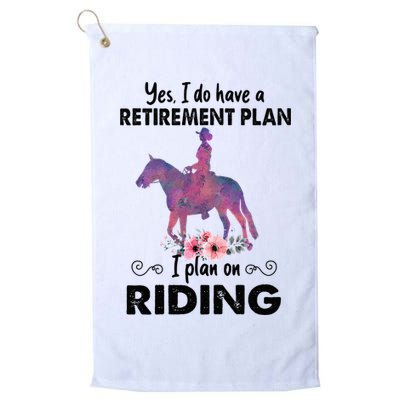 Retirement Plan Riding Horses Horse Lover Funny Horseback Golf Towel